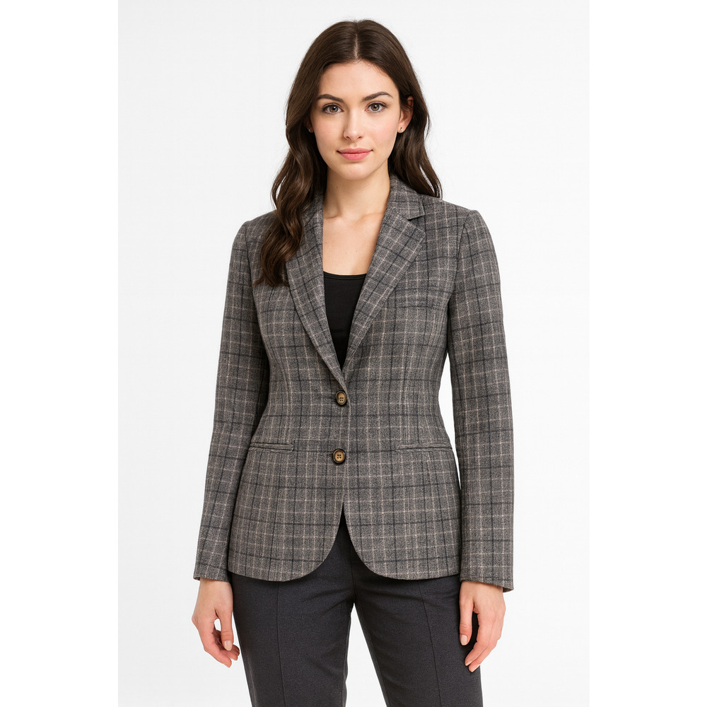 Circolo 1901 Plaid Blazer Italy Slim Fit Suit Windowpane Preppy Academia Sz 42 M